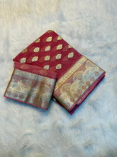 Load image into Gallery viewer, Adorning Function Wear Pure Viscose Georgette Jacquard Weaving Work Fancy Designer Saree With Blouse
