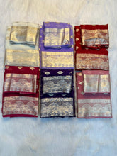 Load image into Gallery viewer, Adorning Function Wear Pure Viscose Georgette Jacquard Weaving Work Fancy Designer Saree With Blouse
