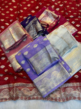 Load image into Gallery viewer, Adorning Function Wear Pure Viscose Georgette Jacquard Weaving Work Fancy Designer Saree With Blouse
