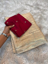 Load image into Gallery viewer, Elegant Party Wear Viscose Silk Zari Work Fancy Designer Saree With Contrast Blouse Piece
