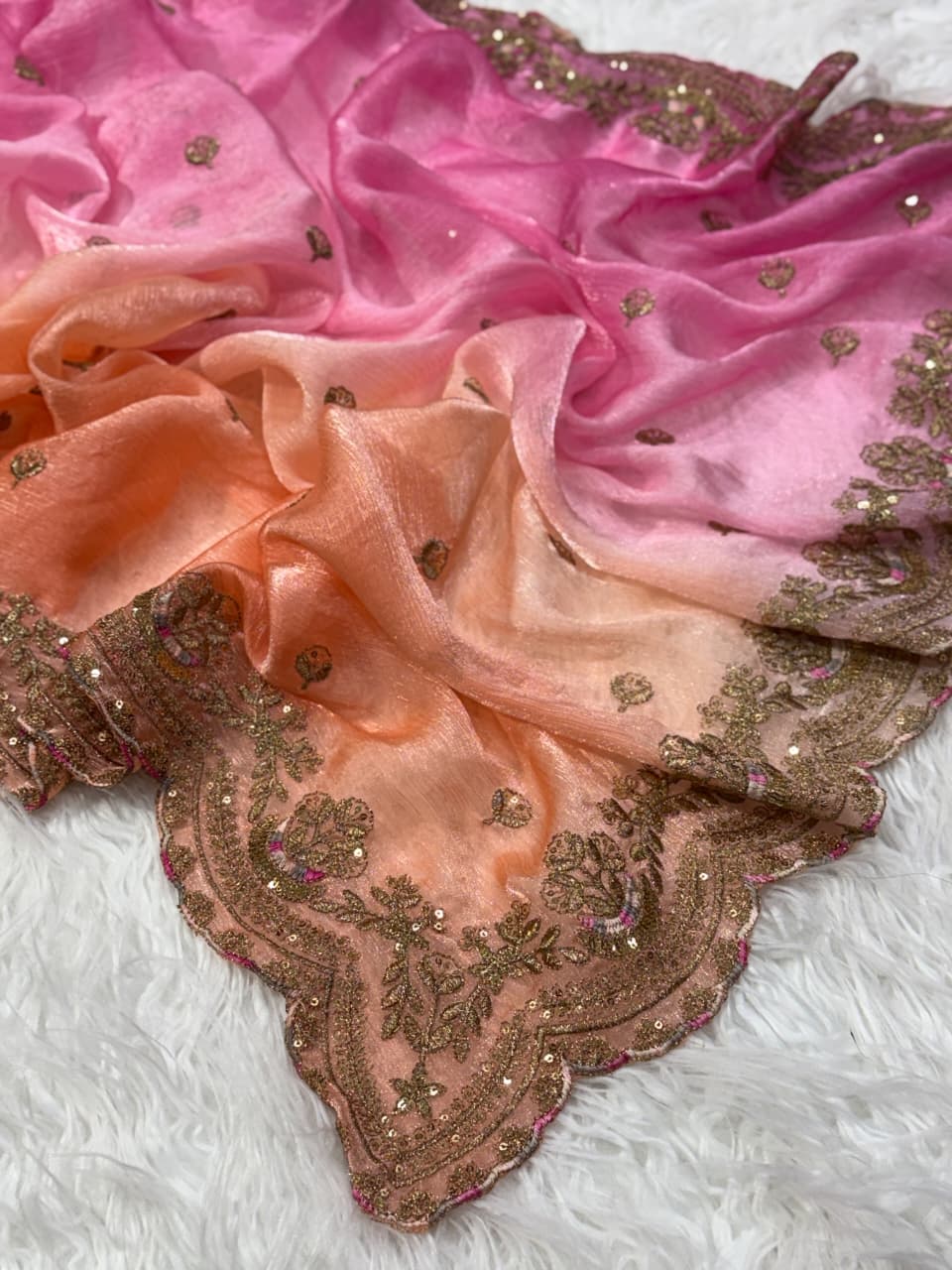 Charismatic Wedding Wear Silk Embroidery n Sequence Work Fancy Saree For Occasion