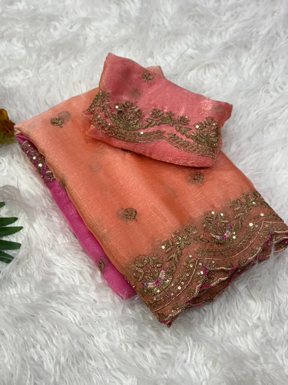 Charismatic Wedding Wear Silk Embroidery n Sequence Work Fancy Saree For Occasion