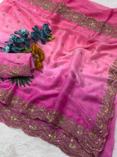 Load image into Gallery viewer, Charismatic Wedding Wear Silk Embroidery n Sequence Work Fancy Saree For Occasion
