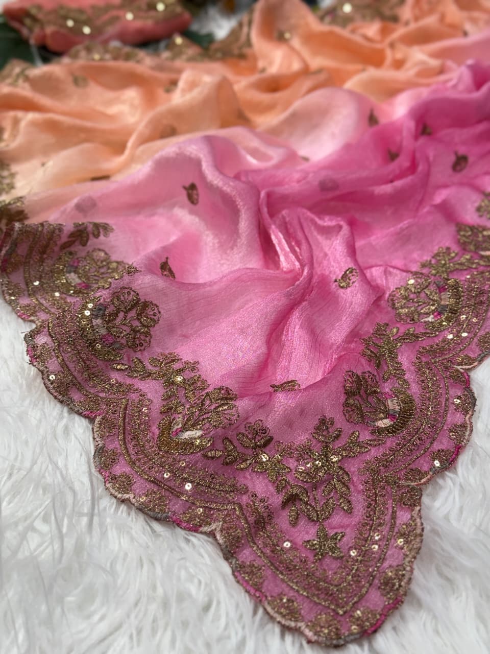 Charismatic Wedding Wear Silk Embroidery n Sequence Work Fancy Saree For Occasion