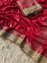Load image into Gallery viewer, New Wedding Wear Banarasi Silk Jacquard n Heavy Lace Work Fancy Designer Saree
