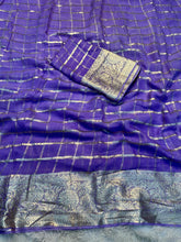 Load image into Gallery viewer, Gratifying Festive Wear Viscose Georgette Jacquard Zari Weaving Work Fancy Designer Saree
