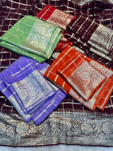 Load image into Gallery viewer, Gratifying Festive Wear Viscose Georgette Jacquard Zari Weaving Work Fancy Designer Saree

