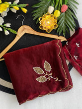 Load image into Gallery viewer, Opulent Festive Wear Maroon Colour Soft Silk Handwork Saree With Blissful Blouse Piece
