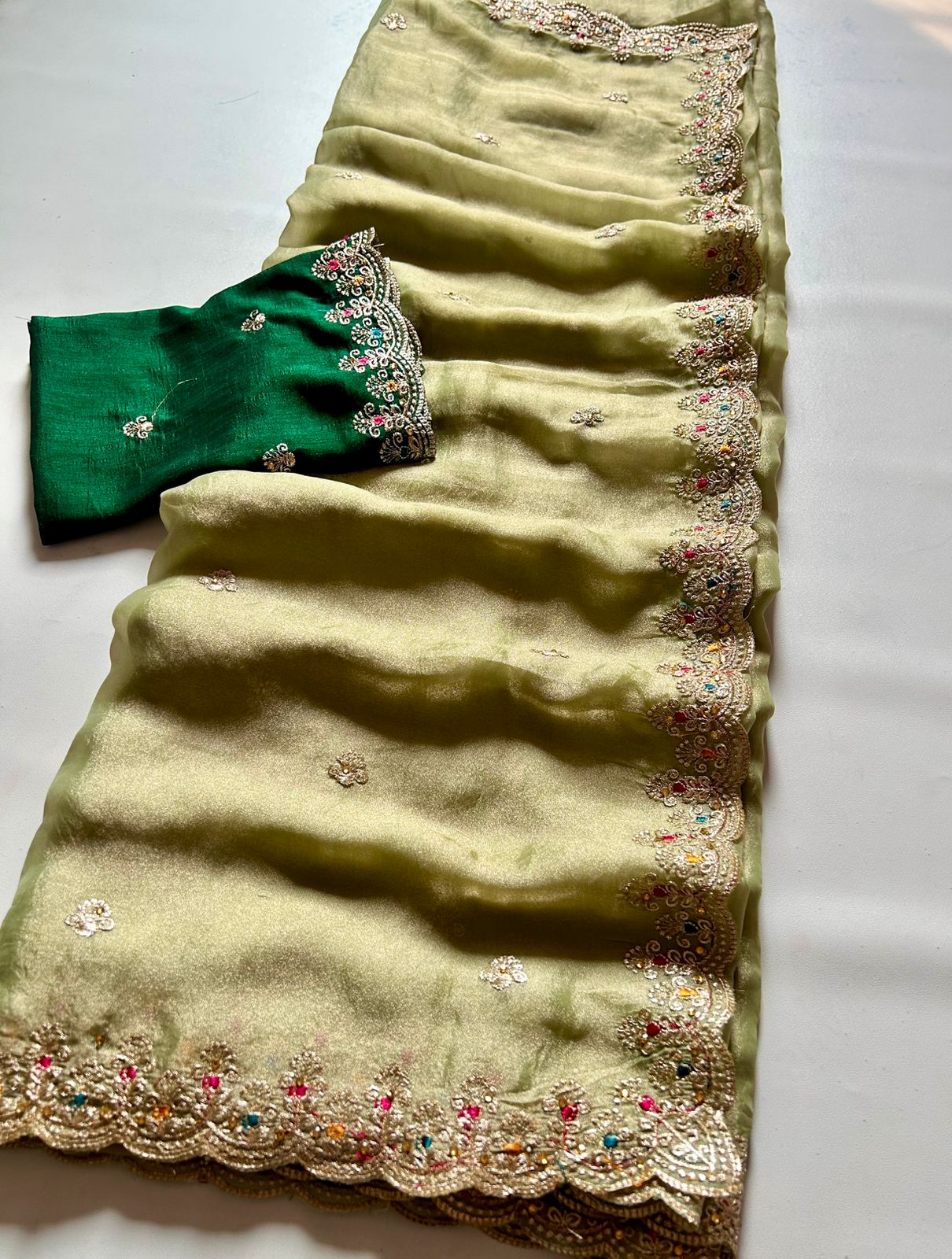 Adorning Function Wear Soft Silk Sequence Embroidery Work Fancy Designer Saree