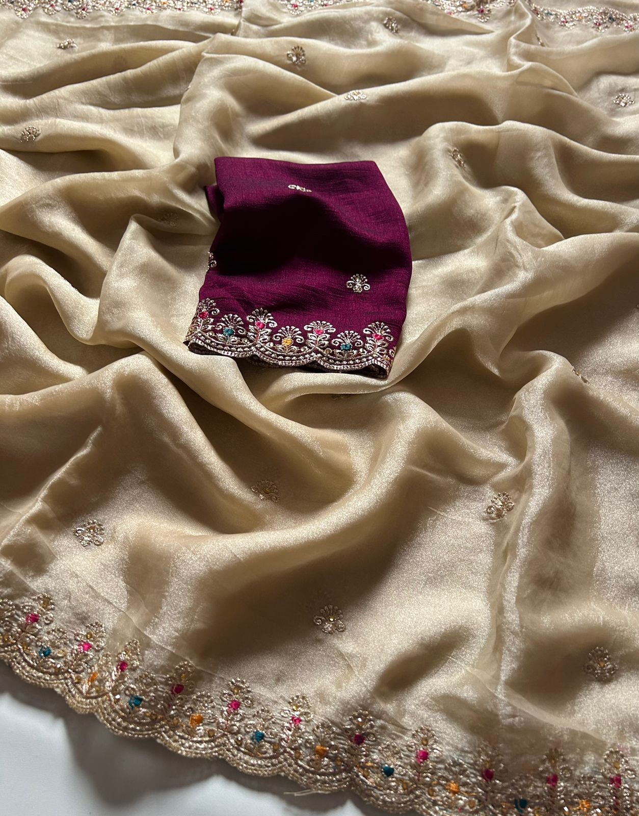 Adorning Function Wear Soft Silk Sequence Embroidery Work Fancy Designer Saree