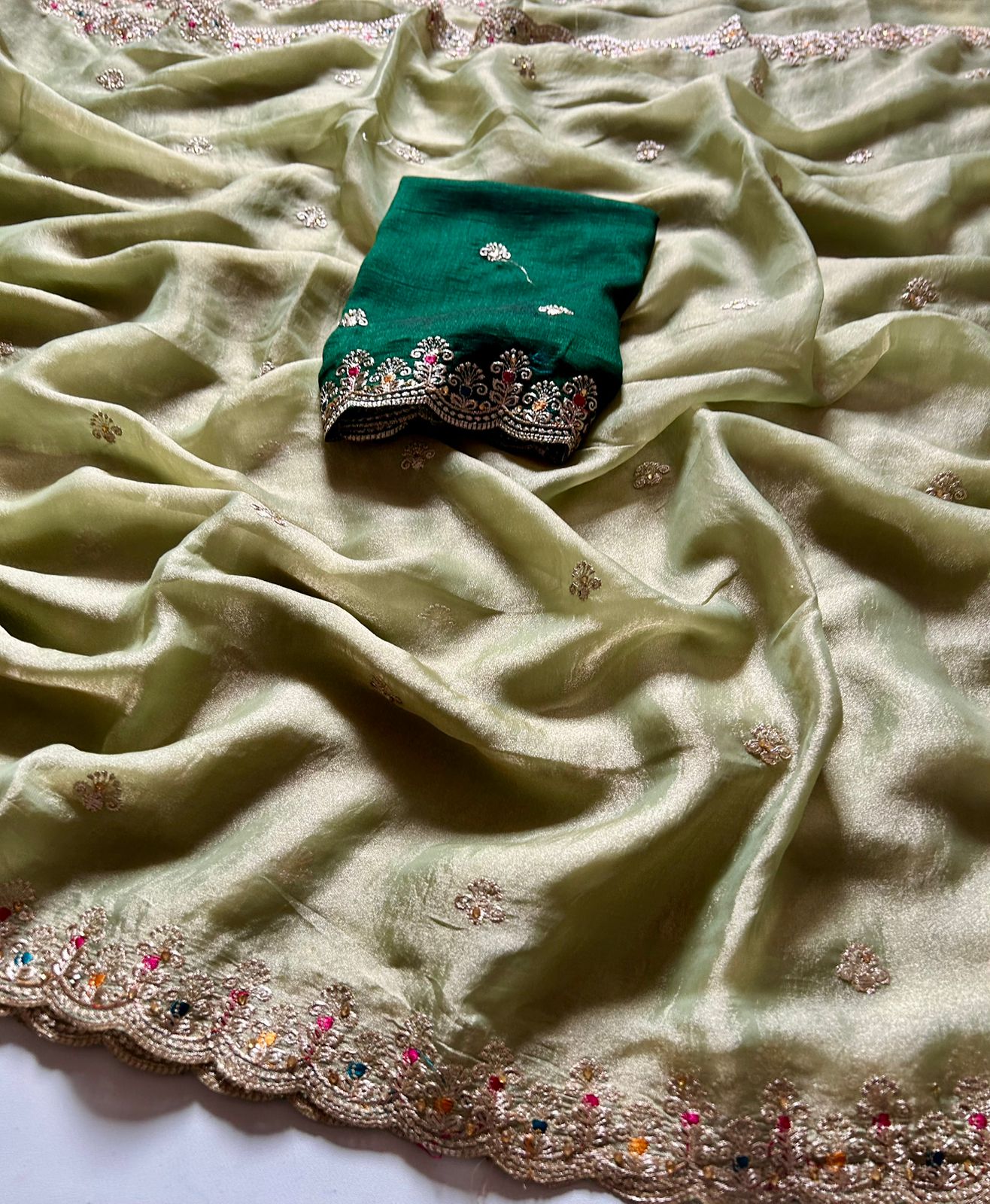 Adorning Function Wear Soft Silk Sequence Embroidery Work Fancy Designer Saree