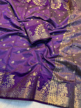 Load image into Gallery viewer, Imaginative Party Wear Silk Soft Tussar Silk Jacquard Zari Work Border Fancy Designer Saree For Occasion
