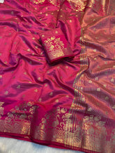 Load image into Gallery viewer, Imaginative Party Wear Silk Soft Tussar Silk Jacquard Zari Work Border Fancy Designer Saree For Occasion
