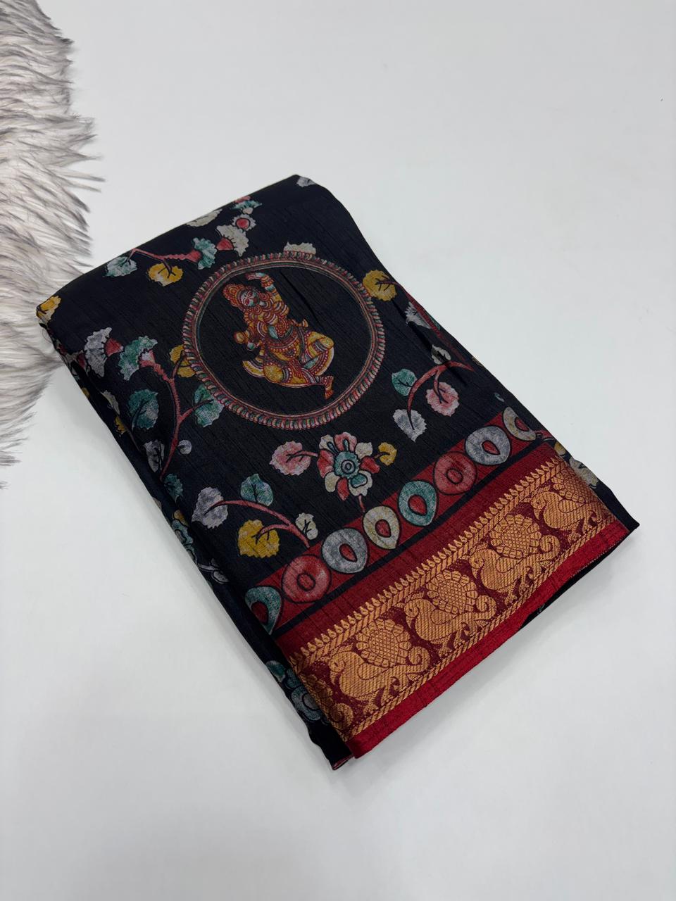 Glamorous Party Wear Pure Soft Dola Silk Mangalkari Border Fancy Designer Saree