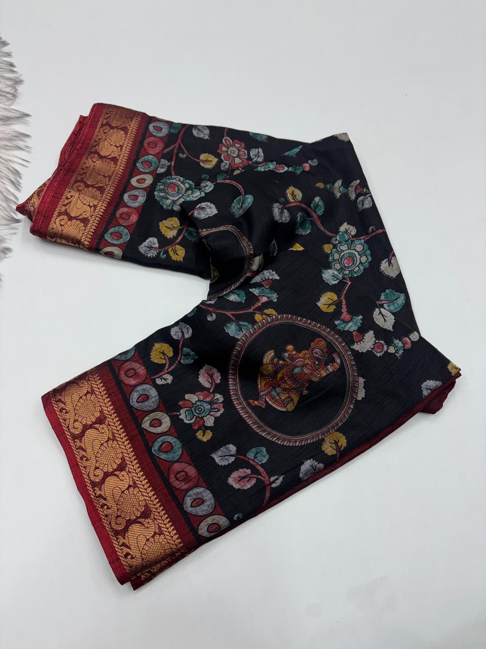 Glamorous Party Wear Pure Soft Dola Silk Mangalkari Border Fancy Designer Saree