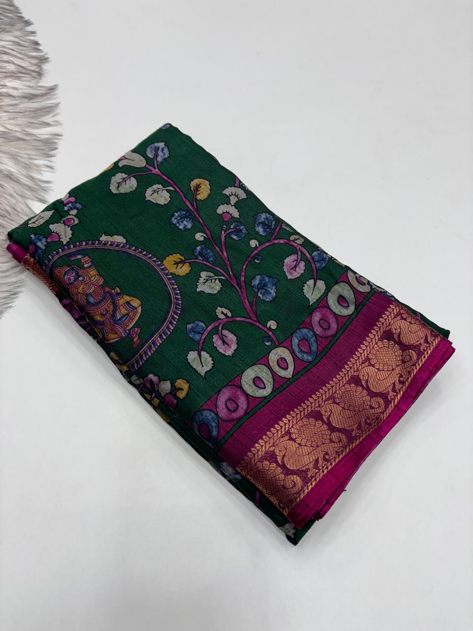 Glamorous Party Wear Pure Soft Dola Silk Mangalkari Border Fancy Designer Saree