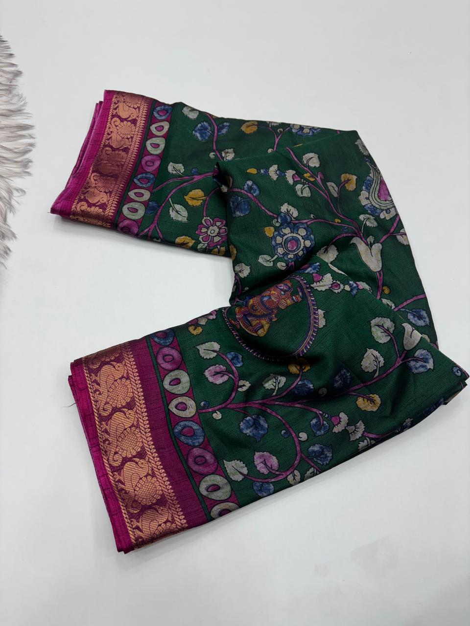 Glamorous Party Wear Pure Soft Dola Silk Mangalkari Border Fancy Designer Saree