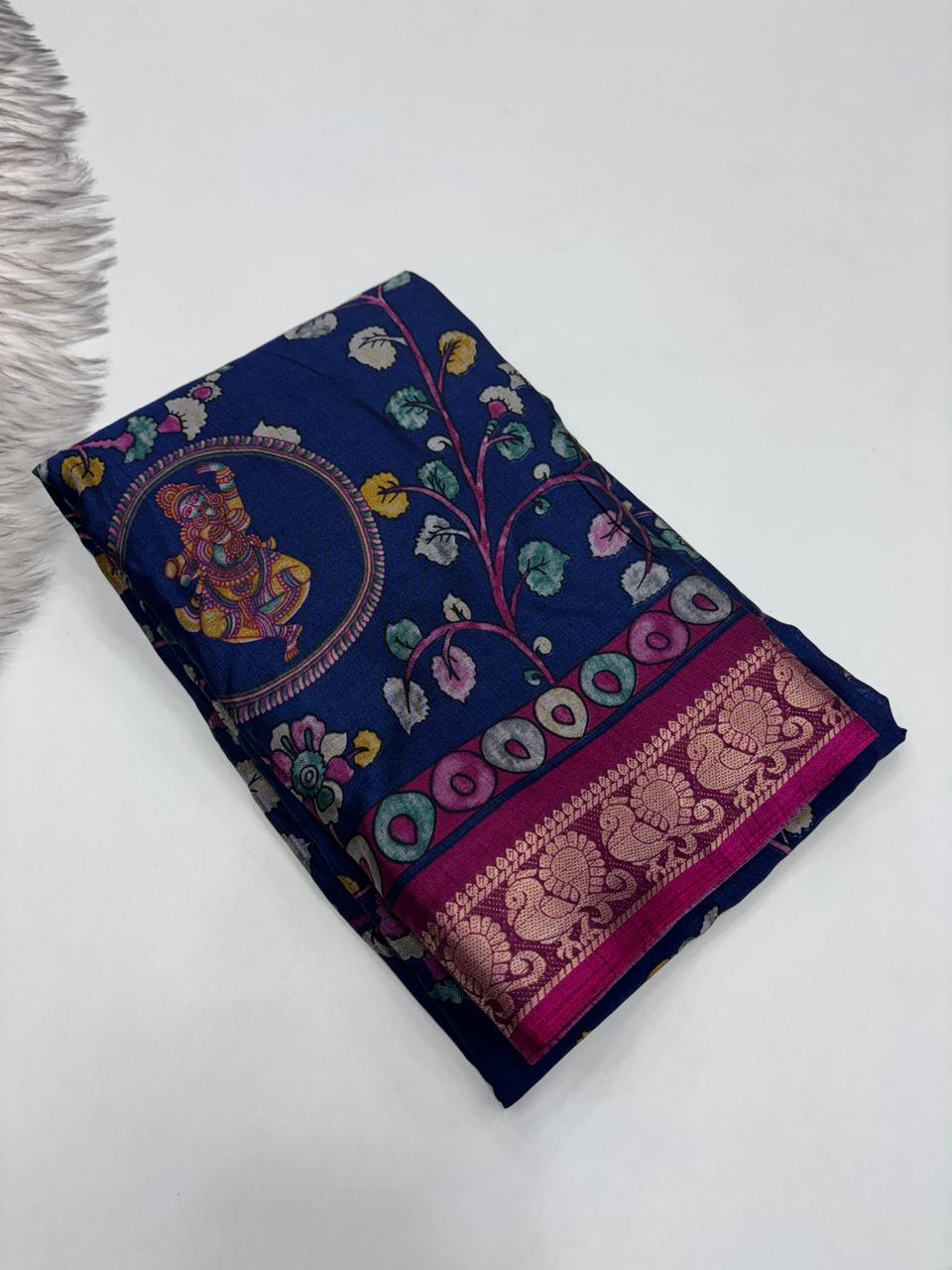 Glamorous Party Wear Pure Soft Dola Silk Mangalkari Border Fancy Designer Saree