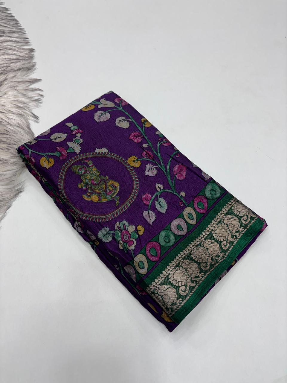 Glamorous Party Wear Pure Soft Dola Silk Mangalkari Border Fancy Designer Saree