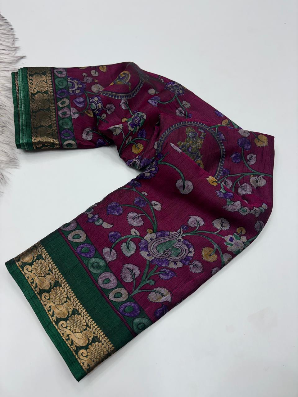 Glamorous Party Wear Pure Soft Dola Silk Mangalkari Border Fancy Designer Saree