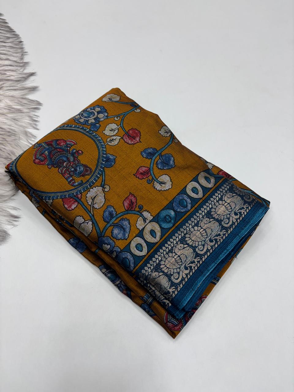 Glamorous Party Wear Pure Soft Dola Silk Mangalkari Border Fancy Designer Saree