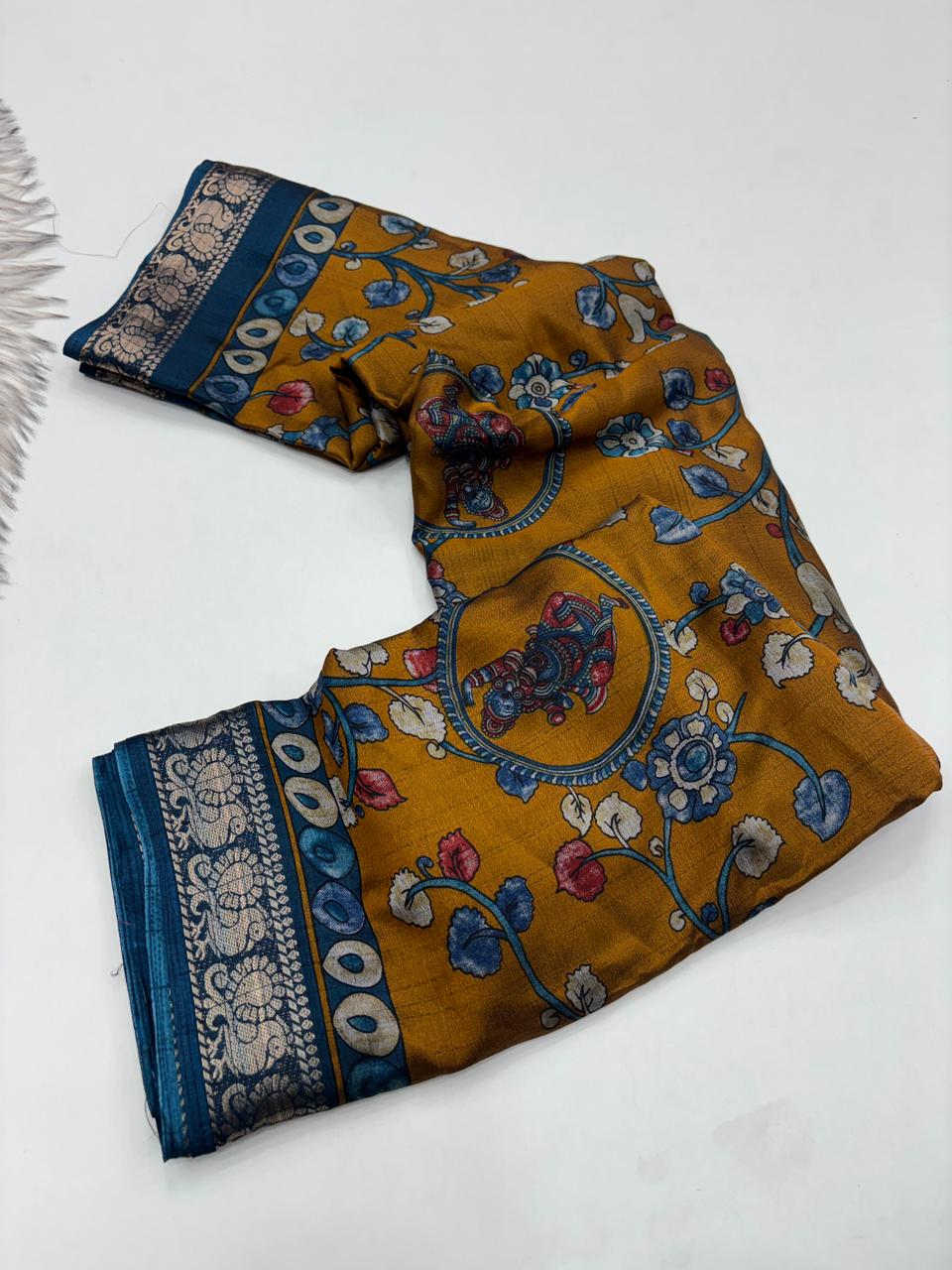 Glamorous Party Wear Pure Soft Dola Silk Mangalkari Border Fancy Designer Saree