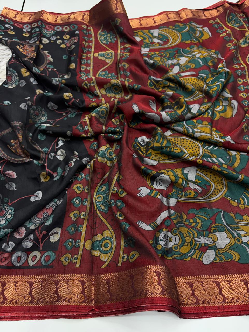 Glamorous Party Wear Pure Soft Dola Silk Mangalkari Border Fancy Designer Saree