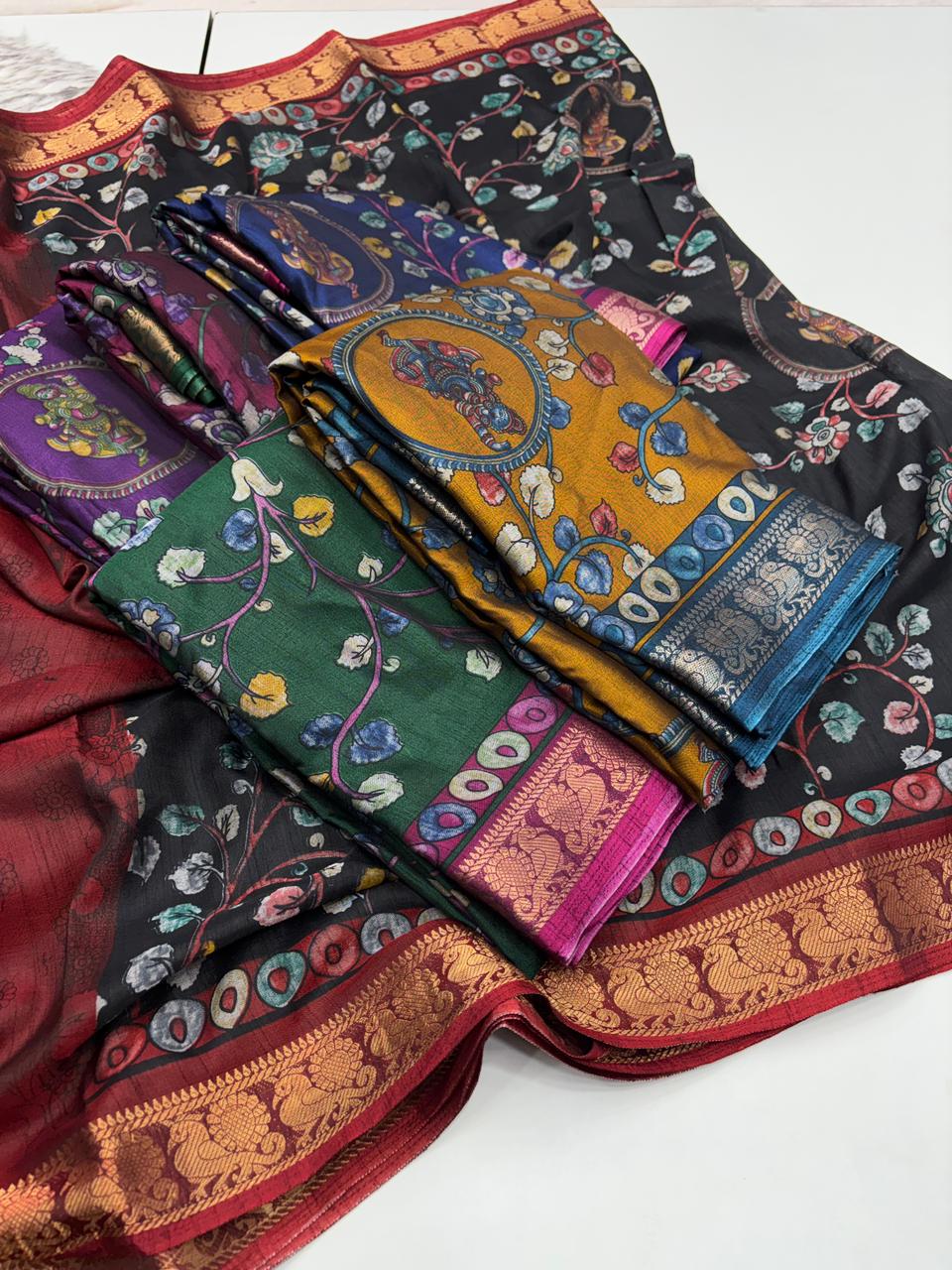 Glamorous Party Wear Pure Soft Dola Silk Mangalkari Border Fancy Designer Saree