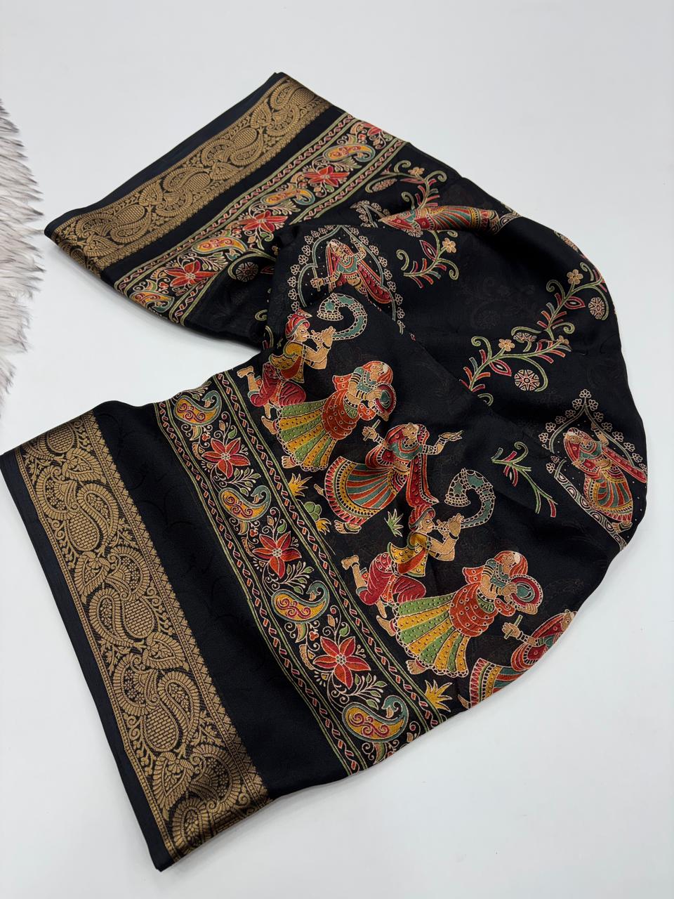 Graceful Party Wear Pure Soft Silk Jacquard Border Fancy Designer Saree With Blouse