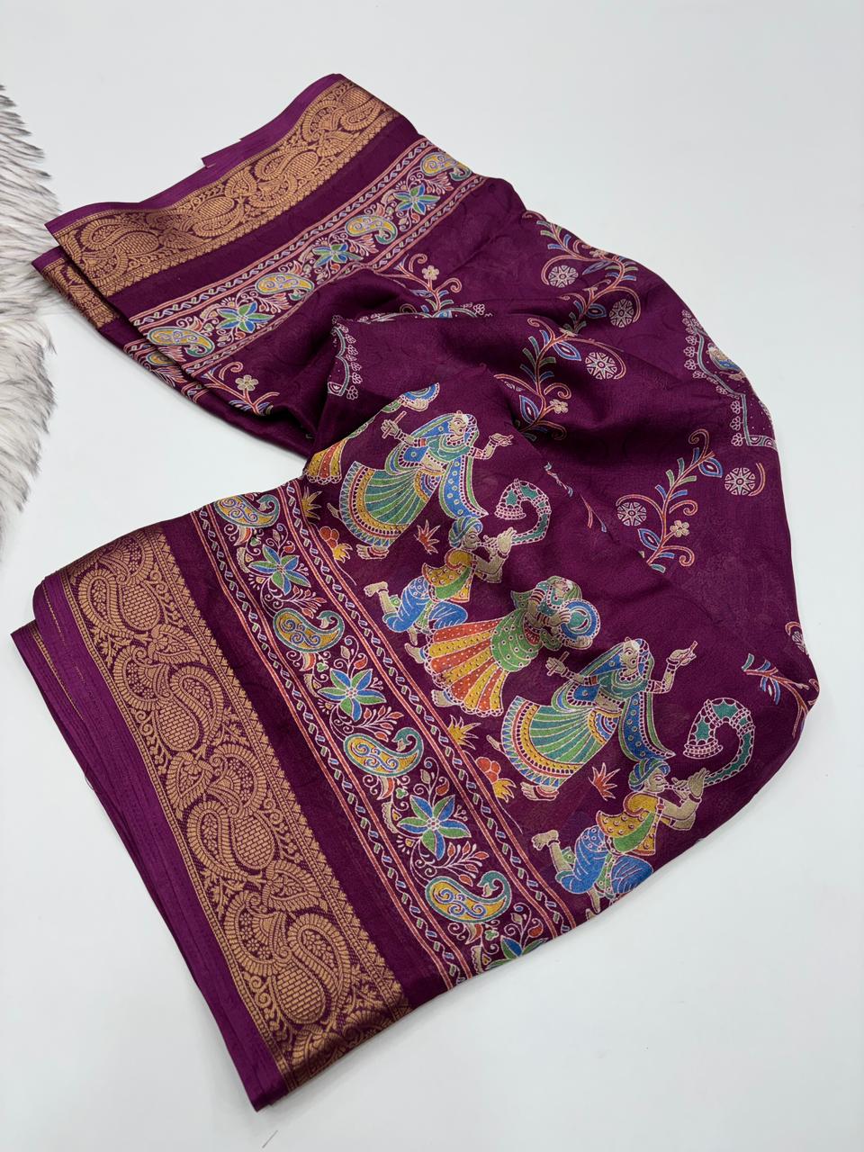 Graceful Party Wear Pure Soft Silk Jacquard Border Fancy Designer Saree With Blouse