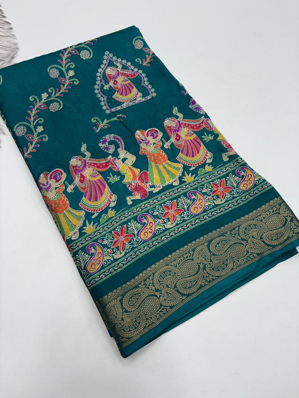 Graceful Party Wear Pure Soft Silk Jacquard Border Fancy Designer Saree With Blouse
