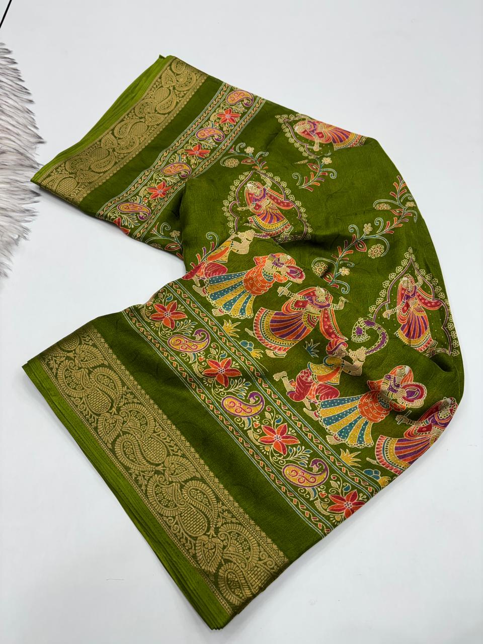 Graceful Party Wear Pure Soft Silk Jacquard Border Fancy Designer Saree With Blouse