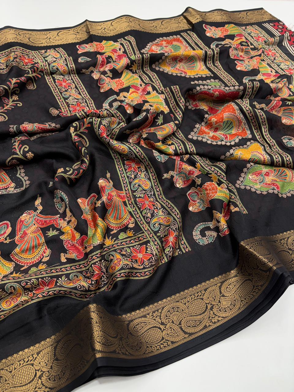 Graceful Party Wear Pure Soft Silk Jacquard Border Fancy Designer Saree With Blouse