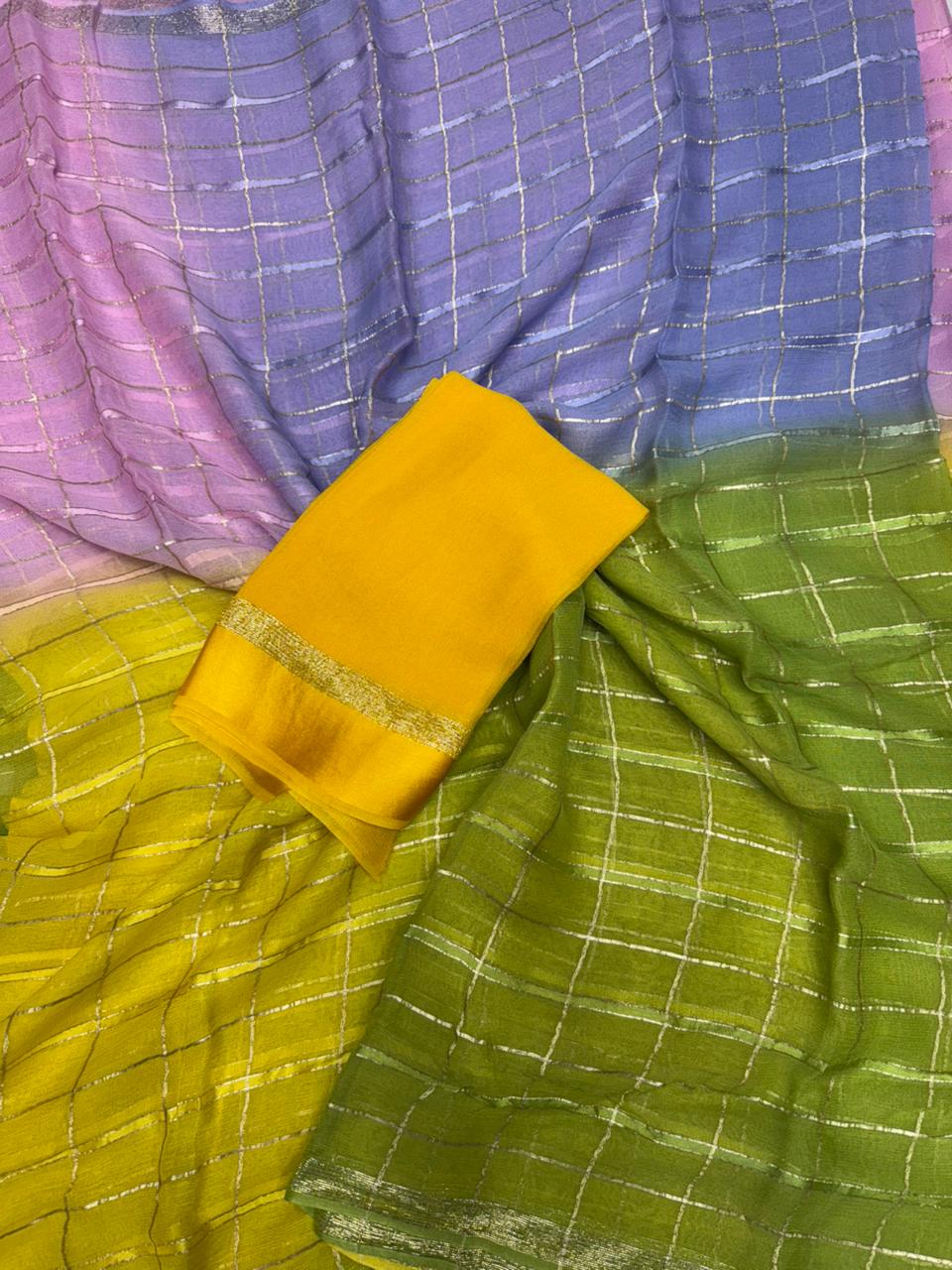 Charming Festive Wear Soft Viscose Satin Border Zari Work Fancy Designer Saree With Unstitched Blouse