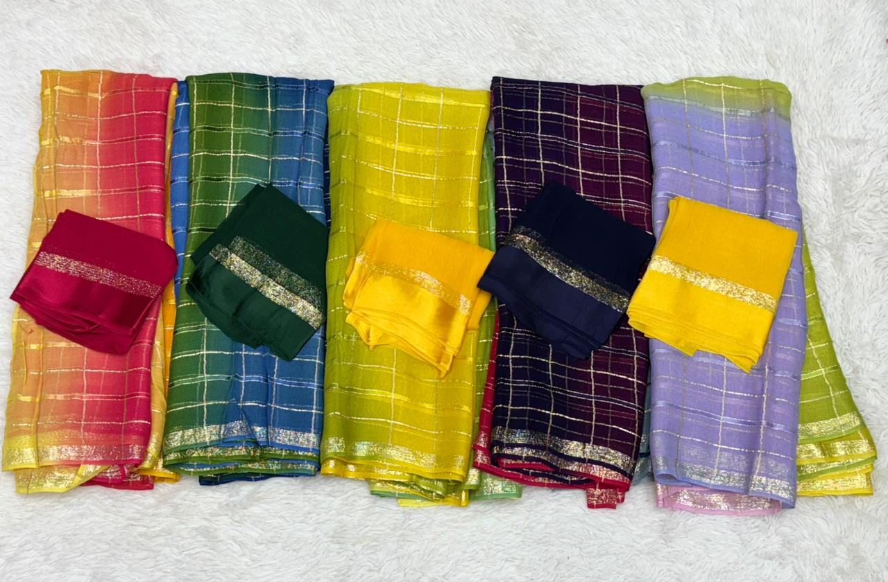 Charming Festive Wear Soft Viscose Satin Border Zari Work Fancy Designer Saree With Unstitched Blouse