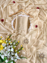 Load image into Gallery viewer, Fantabulous Party Wear Golden Colour Soft Silk Handwork Butta Fancy Designer Saree For Wedding
