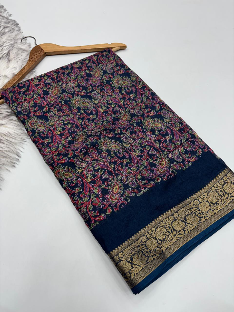 Glamorous Party Wear Pure Soft Silk Jacquard Border Fancy Designer Saree