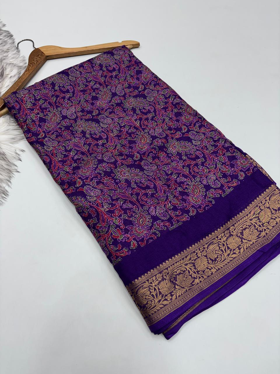 Glamorous Party Wear Pure Soft Silk Jacquard Border Fancy Designer Saree