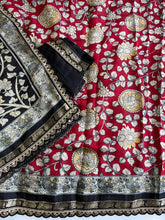 Load image into Gallery viewer, New Wedding Wear Red Color Pure Mangalkari Viscouse Silk Print Weaving n Sequence Lace Work Fancy Designer Saree
