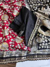 Load image into Gallery viewer, New Wedding Wear Red Color Pure Mangalkari Viscouse Silk Print Weaving n Sequence Lace Work Fancy Designer Saree
