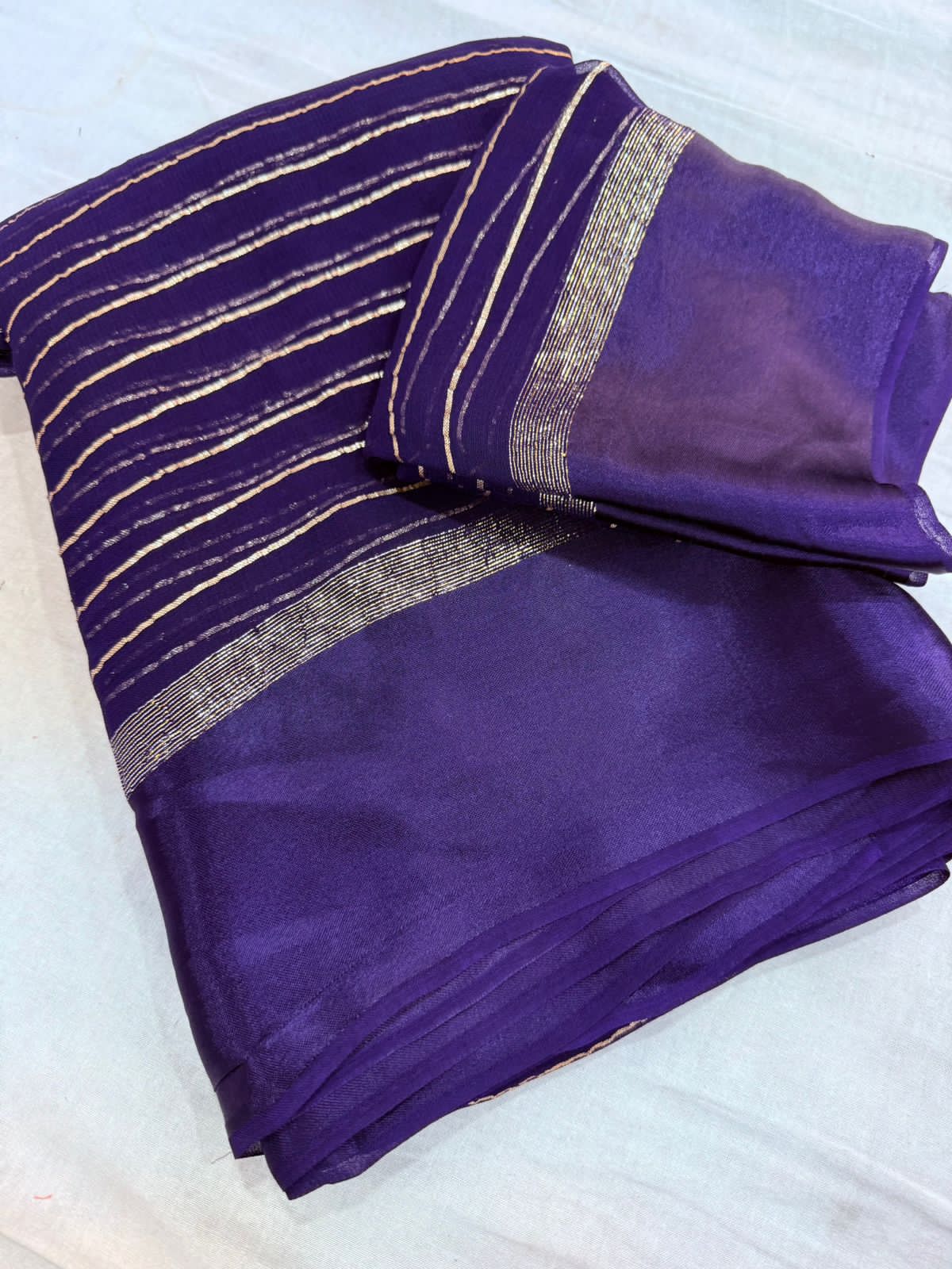 Charming Function Wear Pure Viscose Georgette Satin Patta Border Saree With Blouse Piece