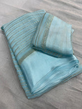 Load image into Gallery viewer, Charming Function Wear Pure Viscose Georgette Satin Patta Border Saree With Blouse Piece
