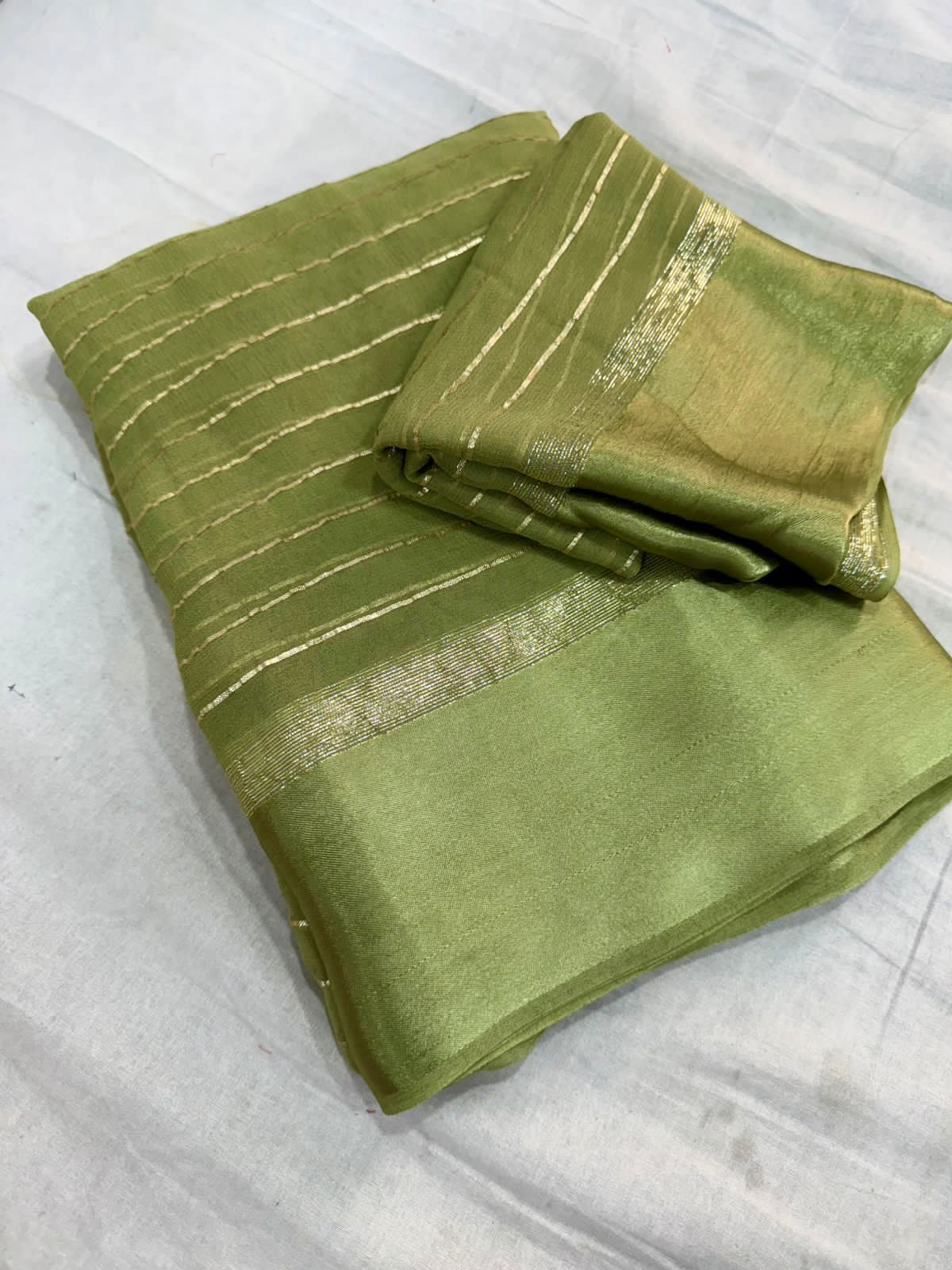 Charming Function Wear Pure Viscose Georgette Satin Patta Border Saree With Blouse Piece