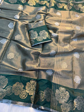 Load image into Gallery viewer, Marvellous Wedding Wear Soft Tissue Silk Jacquard Weaving Rich Pallu Saree With Blouse Peice
