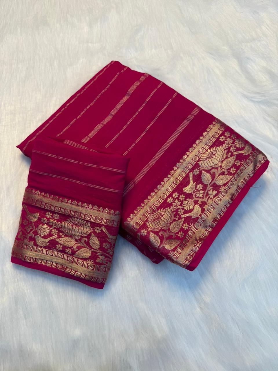 Graceful Function Wear Pure Viscose Jacquard Weaving Work Fancy Designer Saree