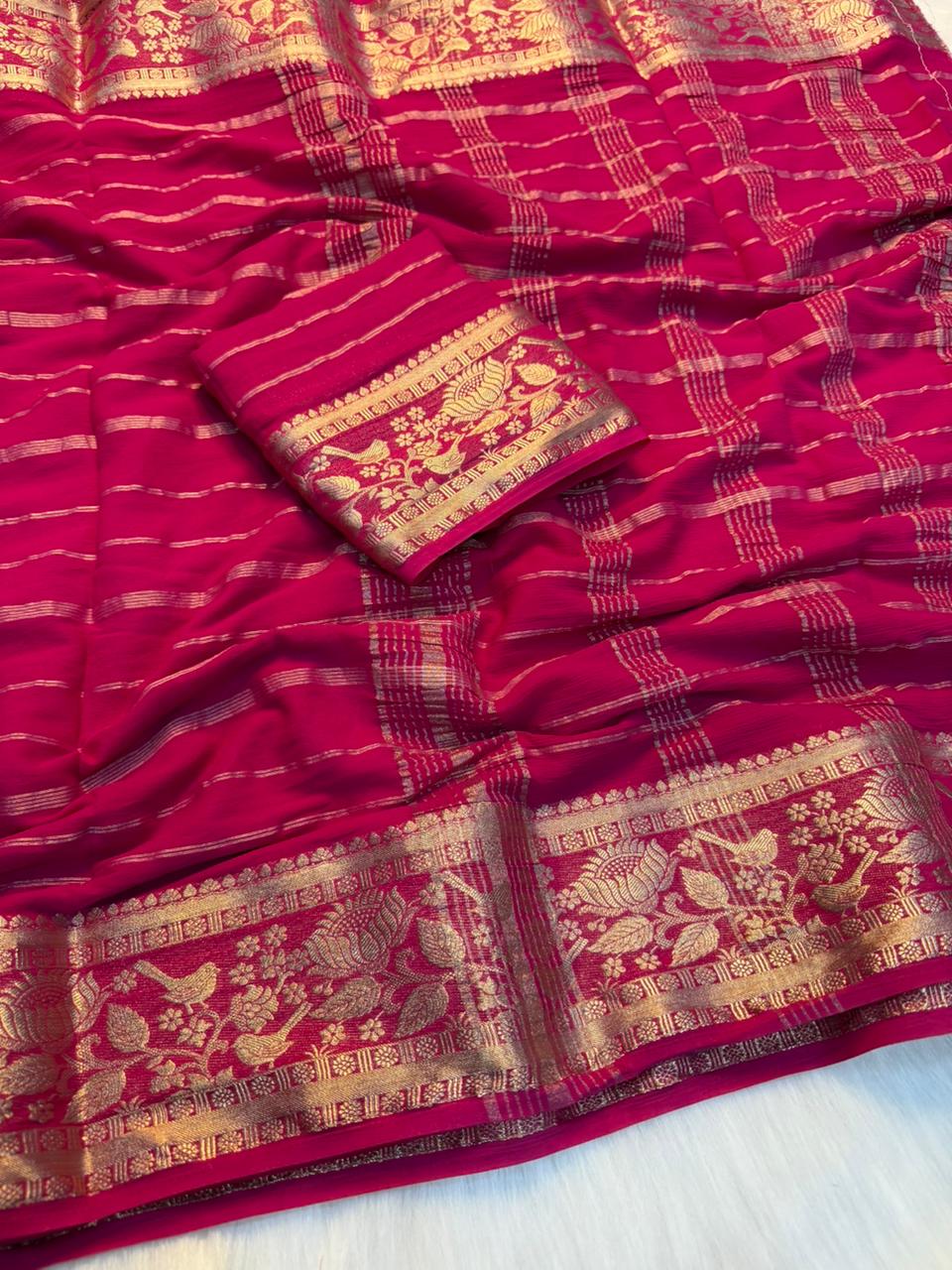Graceful Function Wear Pure Viscose Jacquard Weaving Work Fancy Designer Saree