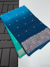 Load image into Gallery viewer, Redolent Function Wear Double Shaded Pure Soft Crape Silk Jacquard Border Fancy Designer Saree For Women
