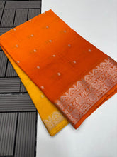 Load image into Gallery viewer, Redolent Function Wear Double Shaded Pure Soft Crape Silk Jacquard Border Fancy Designer Saree For Women
