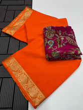 Load image into Gallery viewer, Whimsical Function Wear Pure Soft Viscouse Georgette Weaving Border Rich Pallu Fancy Designer Saree For Party
