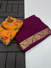 Load image into Gallery viewer, Whimsical Function Wear Pure Soft Viscouse Georgette Weaving Border Rich Pallu Fancy Designer Saree For Party
